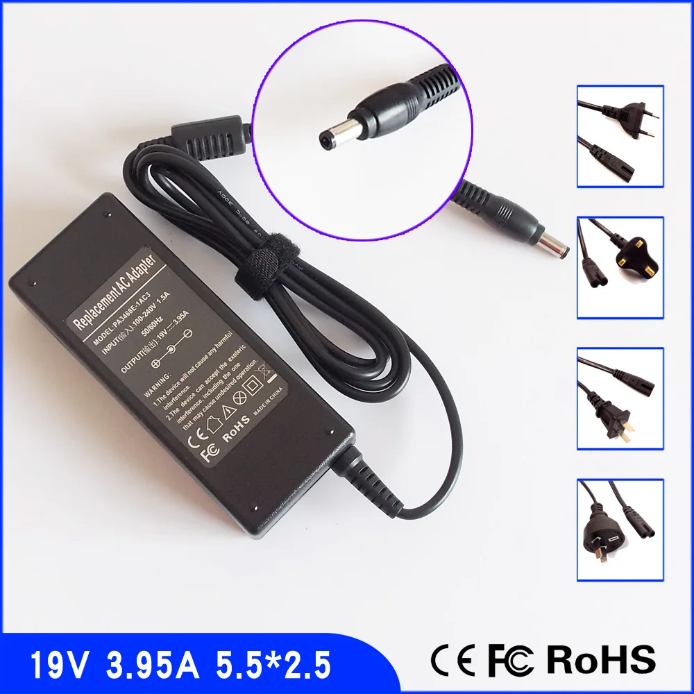 19 U 3.95 A Notebook ac Adapter za Napajanje + Kabel za Toshiba Satellite A110 A120 A130 A135 A135-S4527 A135-S4666 A135-S4677 A505