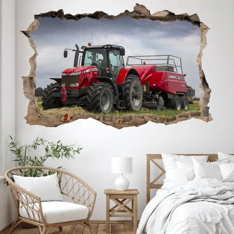 Poljoprivredni Alati Traktor Polje Naljepnica Naljepnica Zid Zidno Slikarstvo Plakat Dekor 413