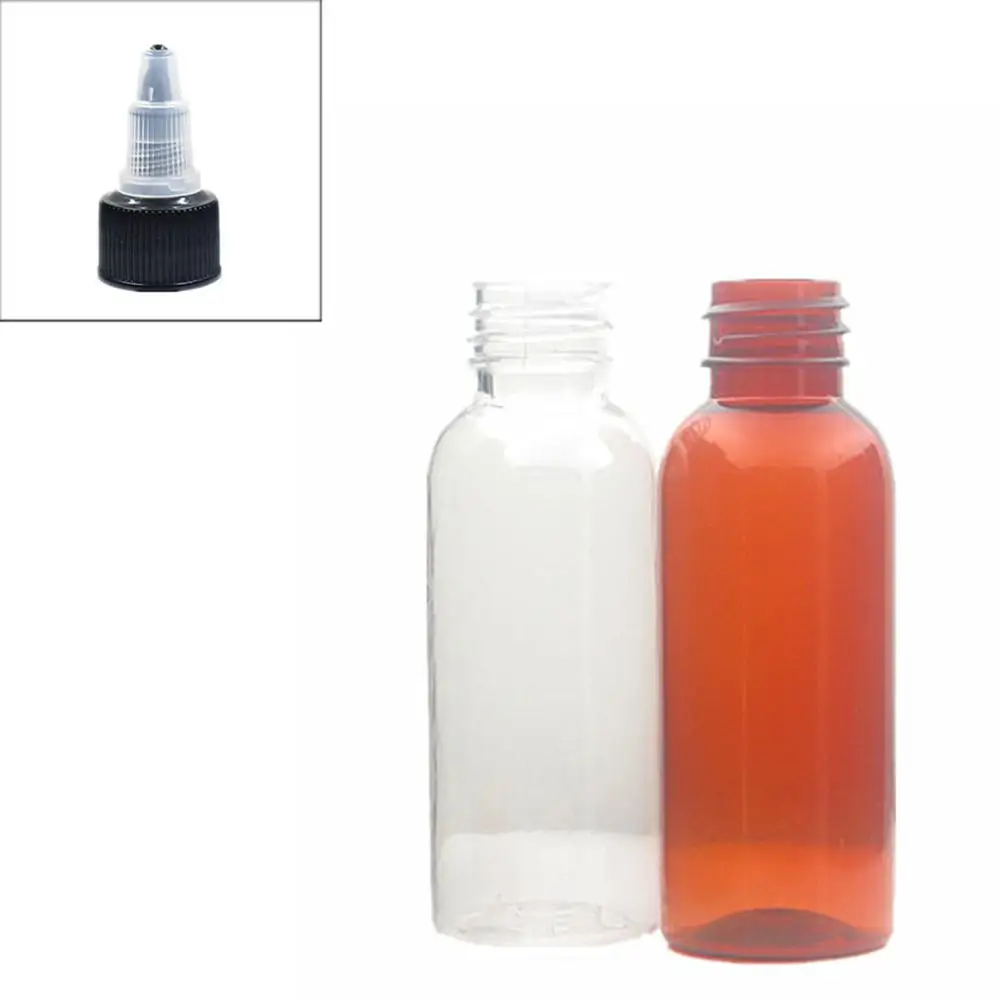 1 oz / 30 ml prazna prozirna / amber plastična boca za PET-tinte s crnim twist-otvorena дозирующей poklopcem X 10